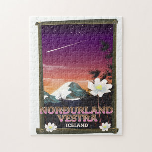 Norðurland vestra Iceland travel poster Jigsaw Puzzle