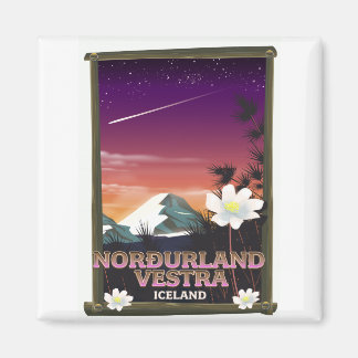 Norðurland vestra Iceland travel poster Magnet