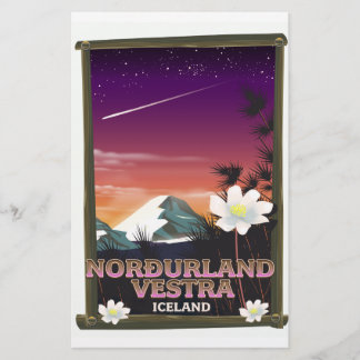 Norðurland vestra Iceland travel poster Stationery