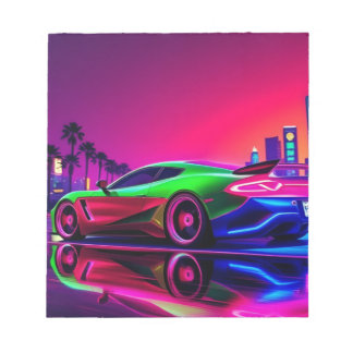 Norepad Neon Racer – 80s Retro-Futuristic Sports Notepad