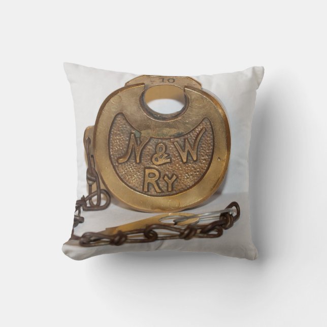 Norfolk And Western Railway Pancake Lock Pillow (Front)