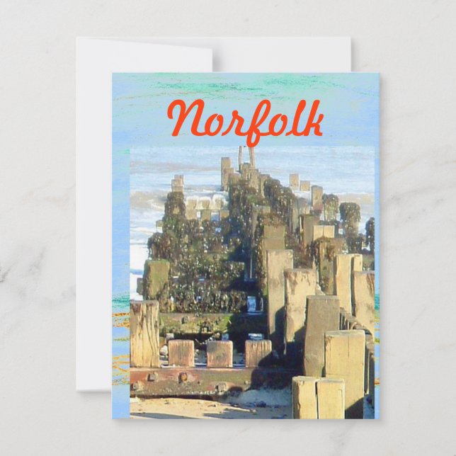 Norfolk Beach Phone Holiday Card (Front)