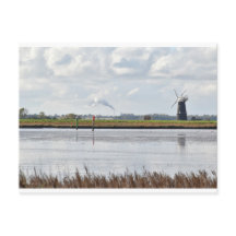 Norfolk Broads windmill postcard