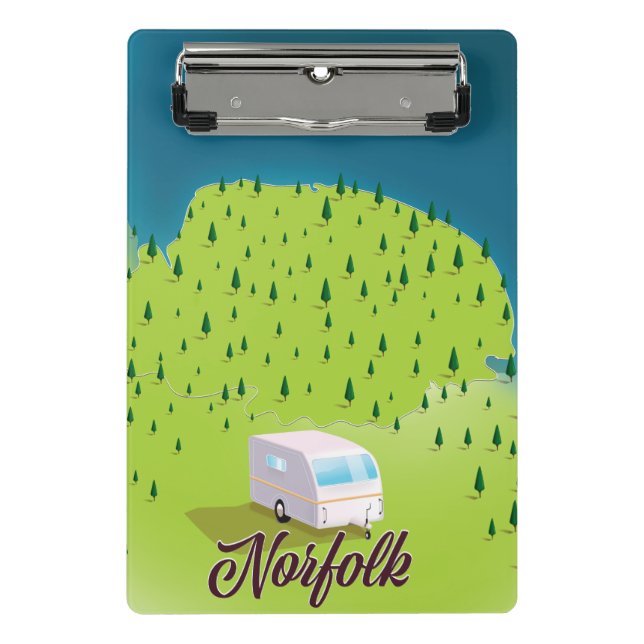 Norfolk Caravan map Notebook Mini Clipboard (Front)