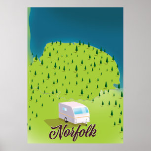 Norfolk Caravan map Poster