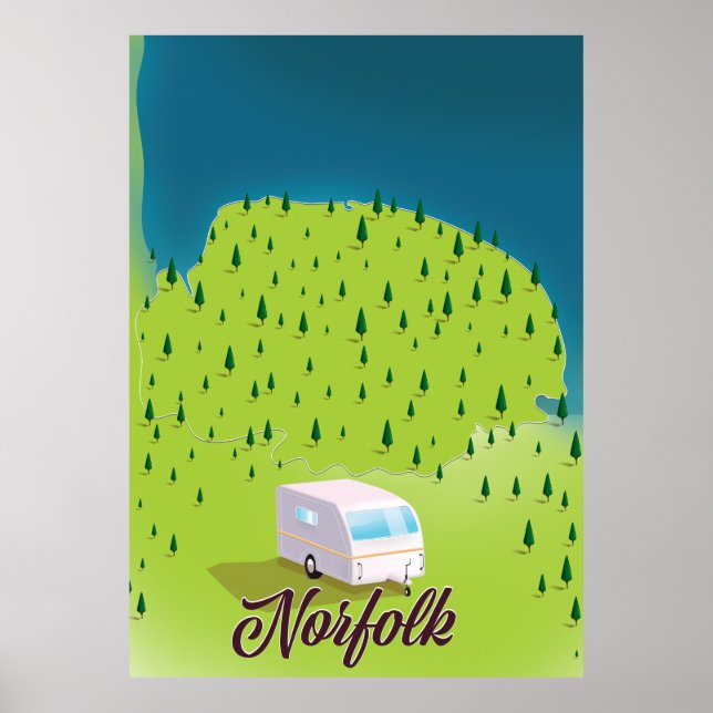 Norfolk Caravan map Poster (Front)