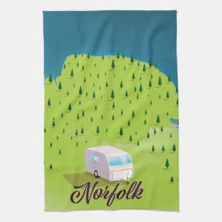 Norfolk Caravan map Tea Towel