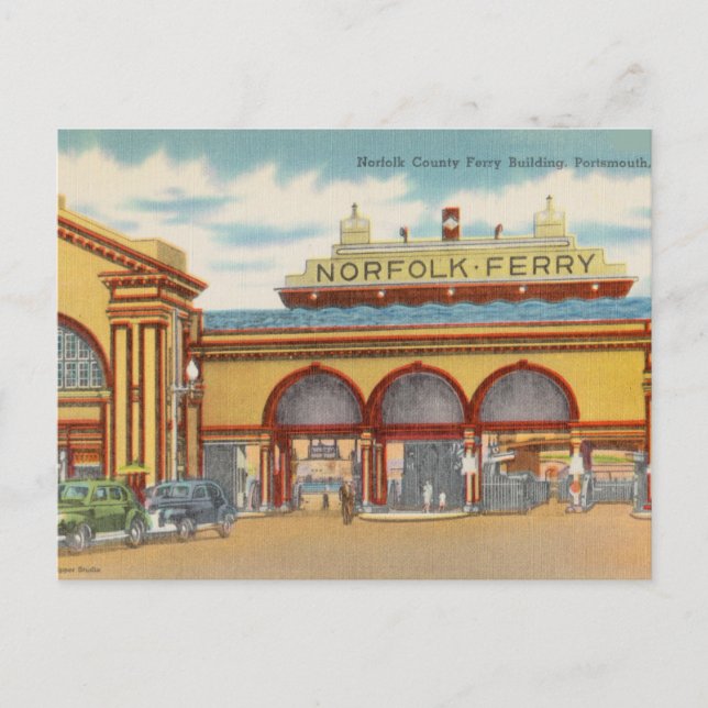 Norfolk County Ferry, Portsmouth, Virginia Postcard (Front)