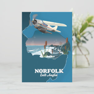 Norfolk East Anglia map Invitation