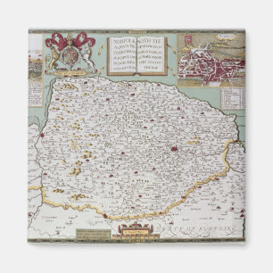 Norfolk, engraved by Jodocus Hondius Magnet