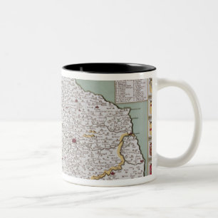 Norfolk, engraved by Jodocus Hondius Two-Tone Coffee Mug