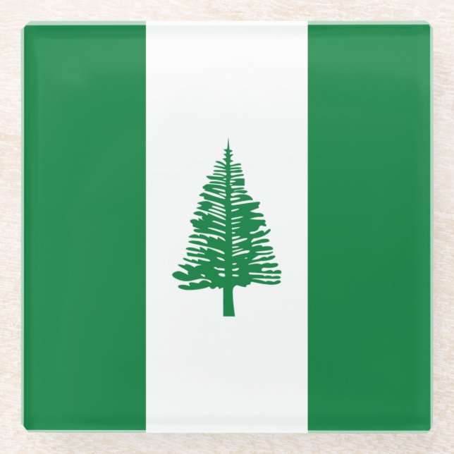 Norfolk Island Flag Glass Coaster (Front)