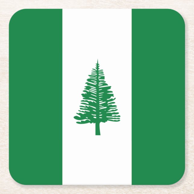 Norfolk Island Flag Square Paper Coaster