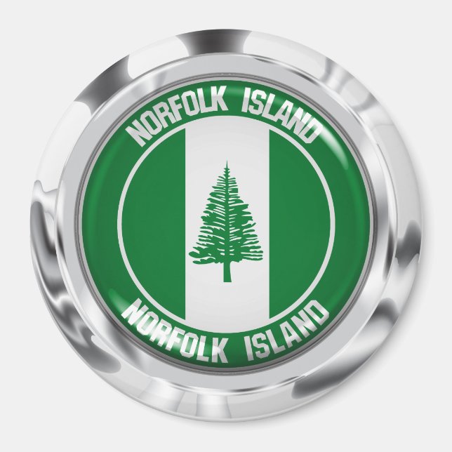 Norfolk Island Round Emblem Magnet (Front)