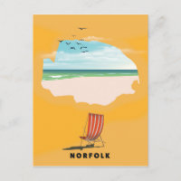 Norfolk Map illustrated travel poster