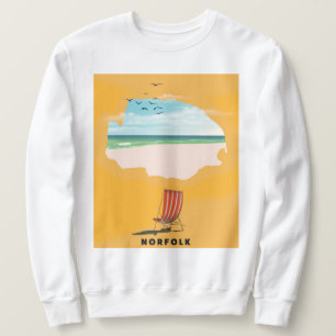 Norfolk Map illustrated travel poster Sweatshirt