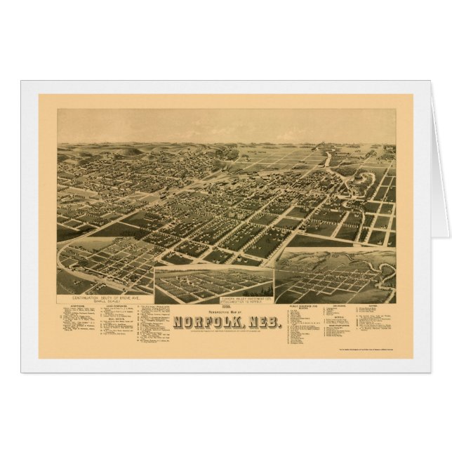 Norfolk, NE Panoramic Map - 1889 (Front Horizontal)