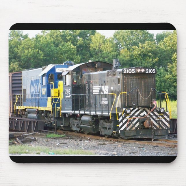 Norfolk Southern SW- 1001 2105 & CSX 1537 Mouse Mat (Front)