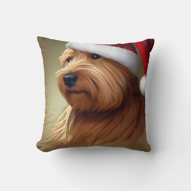 Norfolk Terrier Christmas Cushion (Front)