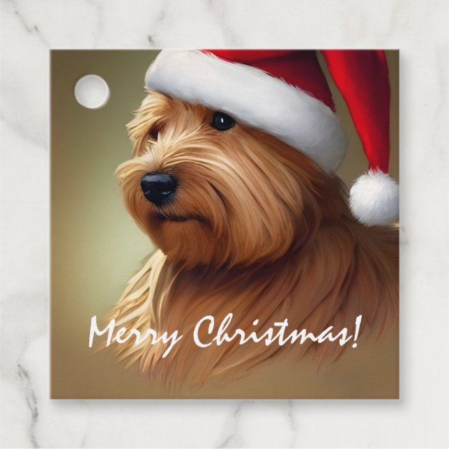 Norfolk Terrier Christmas Favour Tags (Front)