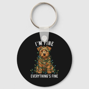 Norfolk Terrier Christmas I'm Fine Everything Is F Key Ring