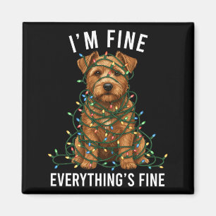 Norfolk Terrier Christmas I'm Fine Everything Is F Magnet