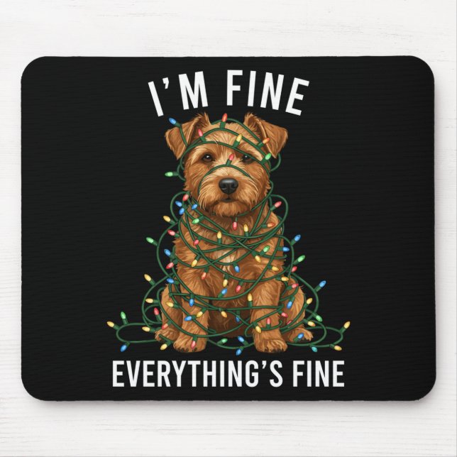 Norfolk Terrier Christmas I'm Fine Everything Is F Mouse Mat (Front)