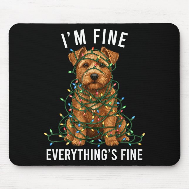 Norfolk Terrier Christmas I'm Fine Everything Is F Mouse Mat (Front)