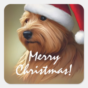 Norfolk Terrier Christmas Square Sticker