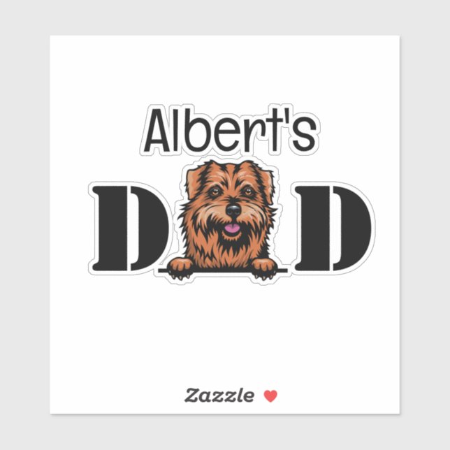 Norfolk Terrier Dad Personalised Sticker (Sheet)