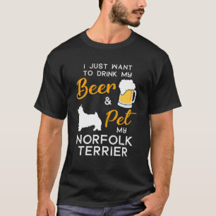 Norfolk Terrier Dog Beer Lover Owner Xmas Birthday T-Shirt
