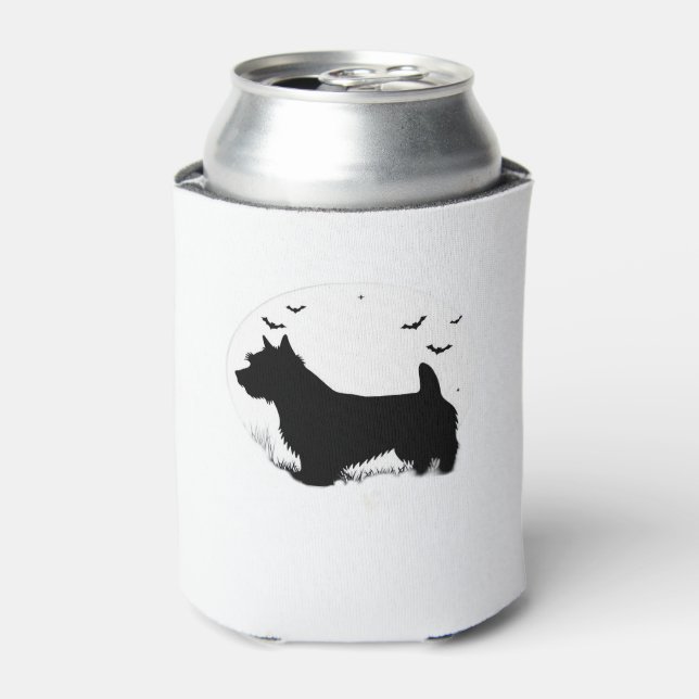 Norfolk Terrier Dog � Halloween Moon Silhouette Cl Can Cooler (Can Front)