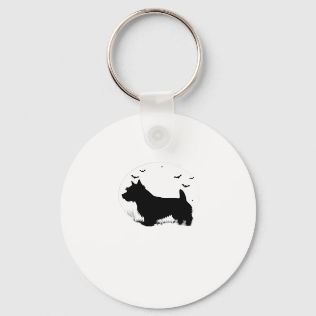 Norfolk Terrier Dog � Halloween Moon Silhouette Cl Key Ring (Front)