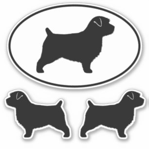Norfolk Terrier Dog Silhouettes Vinyl Sticker Set