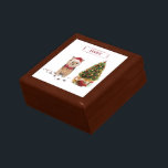 Norfolk Terrier Funny Christmas Dog with Tree Gift Box<br><div class="desc">Ready for fun? This cute Norfolk Terrier dog is sitting next to a decorated tree for the holiday season. Send this gift for a paws-itively delightful Christmas.</div>