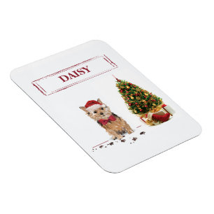 Norfolk Terrier Funny Christmas Dog with Tree Magnet