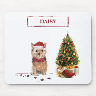 Norfolk Terrier Funny Christmas Dog with Tree Mouse Mat