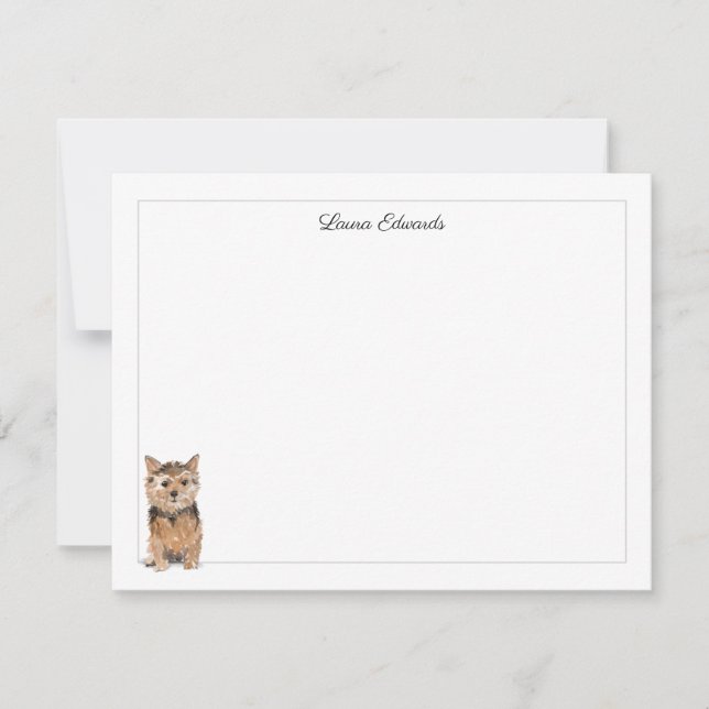Norfolk Terrier Grey Border Personalised Card (Front)