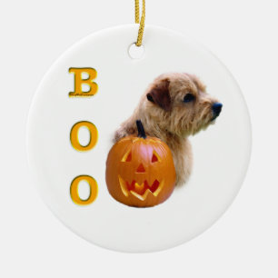 Norfolk Terrier Halloween Boo Ceramic Tree Decoration