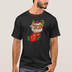 Norfolk Terrier In Sock Christmas Santa Hat Xmas D T-Shirt