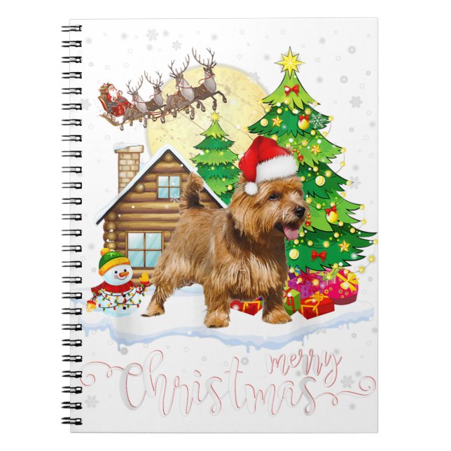 Norfolk terrier merry christmas dog lover gift notebook (Front)