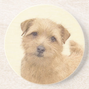 Norfolk Terrier Painting - Original Dog Art Coaster