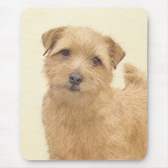Norfolk Terrier Painting - Original Dog Art Mouse Mat (Front)