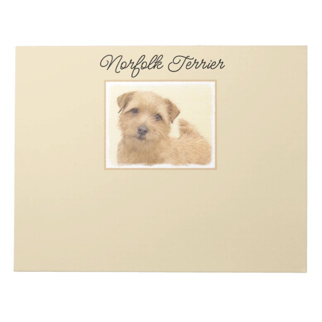 Norfolk Terrier Painting - Original Dog Art Notepa Notepad (Front)