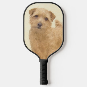 Norfolk Terrier Painting - Original Dog Art Pickleball Paddle