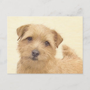 Norfolk Terrier Painting - Original Dog Art Postcard