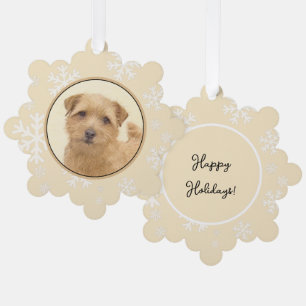 Norfolk Terrier Painting - Original Dog Art Tree Decoration Card