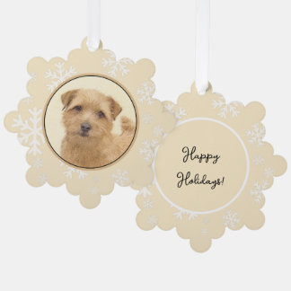 Norfolk Terrier Painting - Original Dog Art Tree Decoration Card