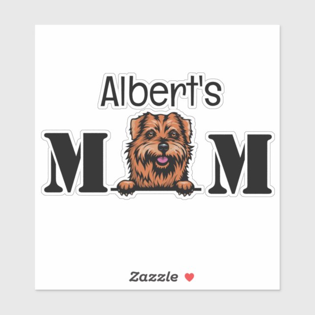 Norfolk Terrier Peeking Mum Personalised Sticker (Sheet)