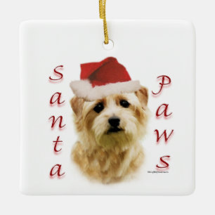 Norfolk Terrier Santa Paws Ceramic Ornament